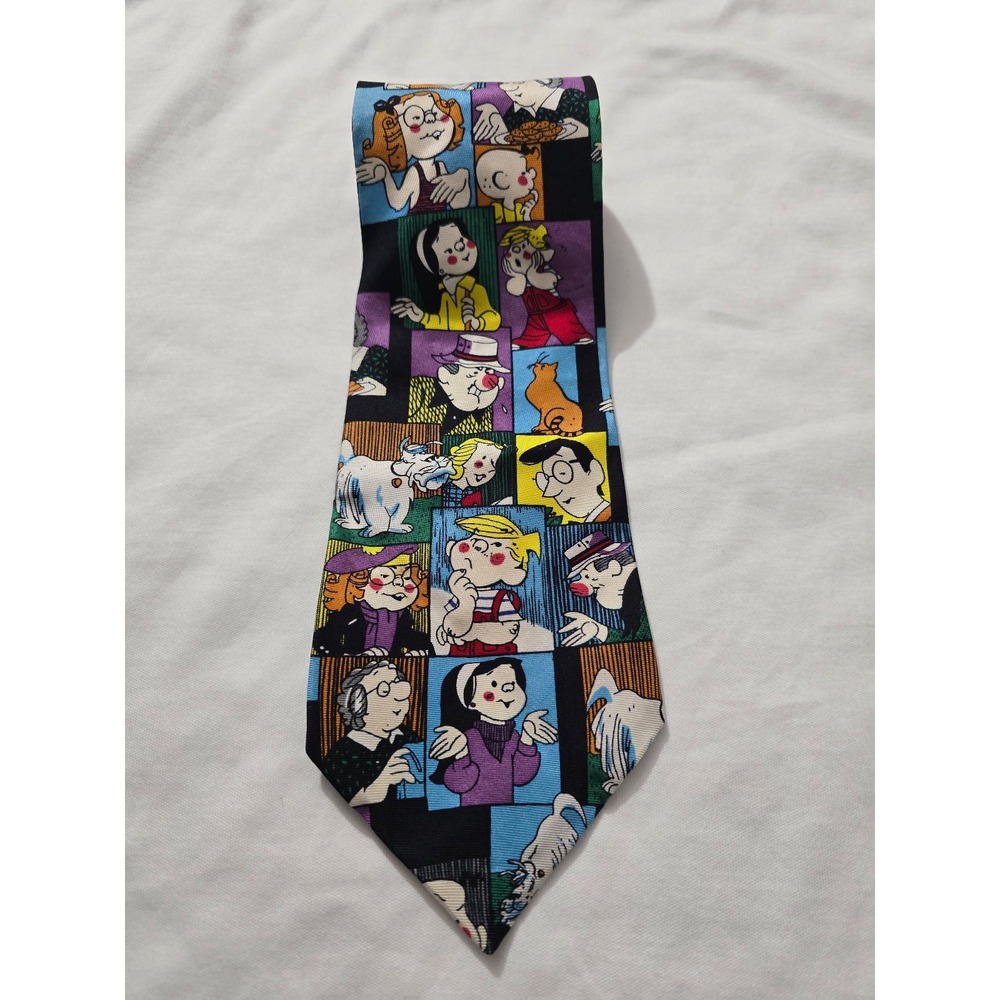 Dennis The Menace vintage Made In USA 100% Imported Silk Tie